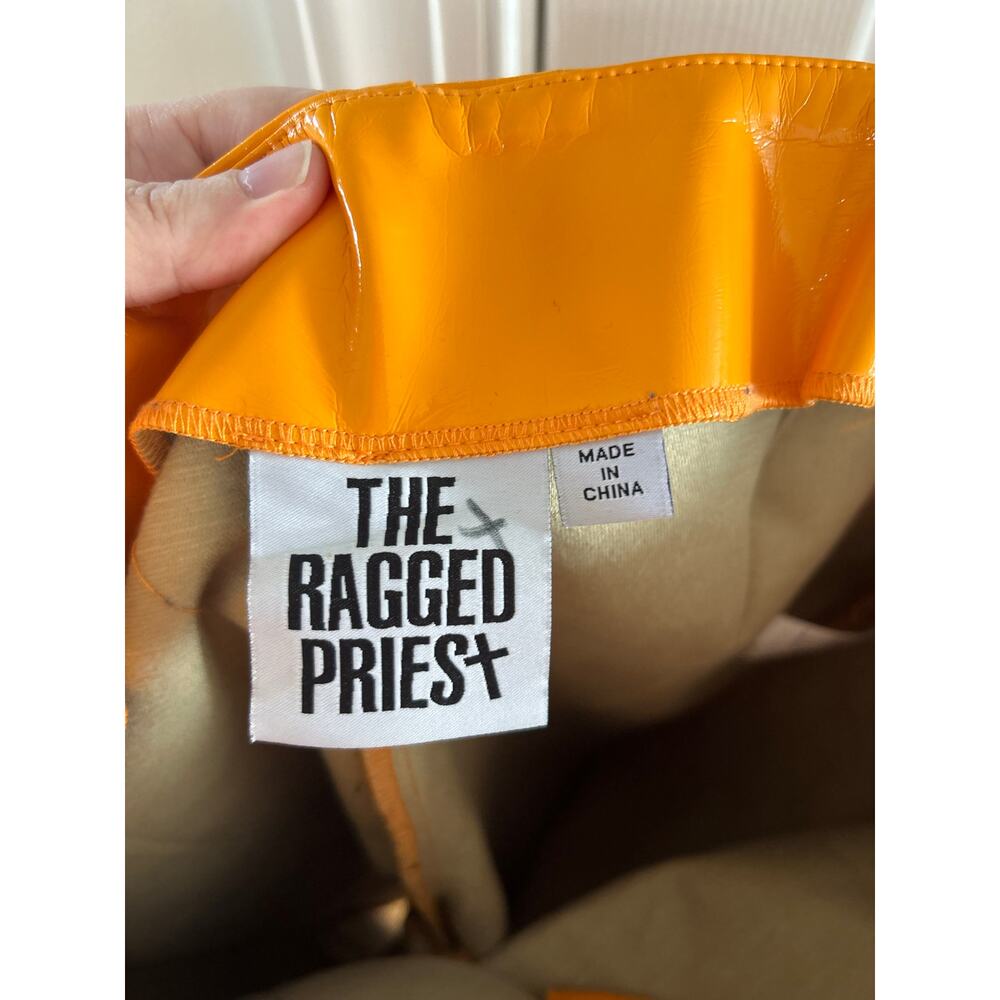 The Ragged Priest Orange Faux Patent Leather Straight Leg Pants - Picture 9 of 11